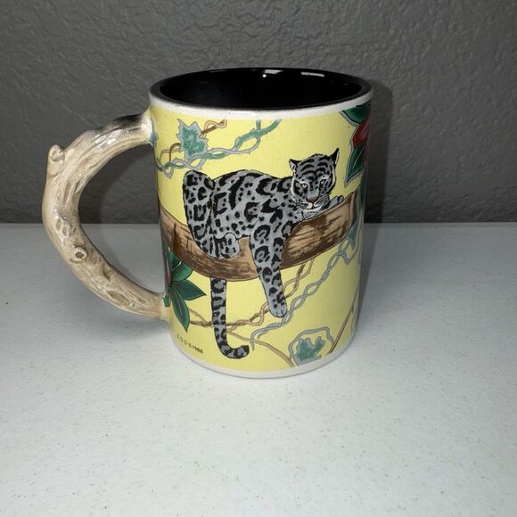 Vintage Five & Dime Black Spotted Snow Leopard Mug Cup 1988 #4068 RARE - Picture 3 of 8